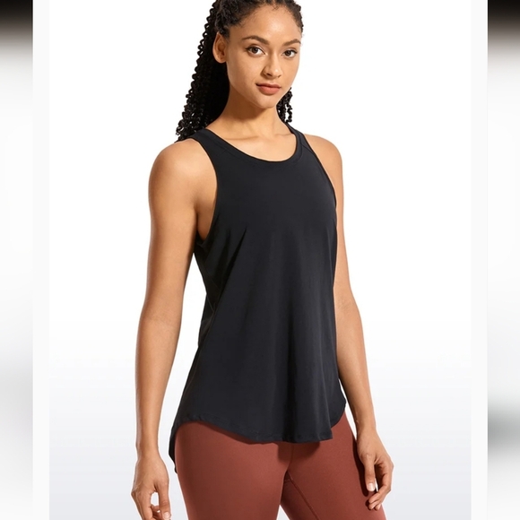 CRZ YOGA Tops - CRZ Yoga Pima Cotton Split Back Black Sleeveless Tank Top NWT XS